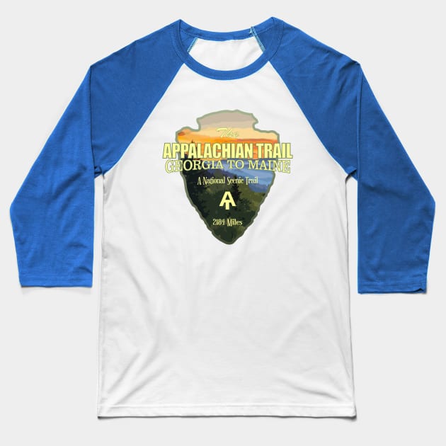 Appalachian Trail (arrowhead) Baseball T-Shirt by grayrider